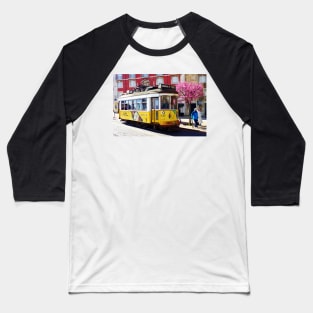 Lisbon Tram with Cherry Blossom Baseball T-Shirt